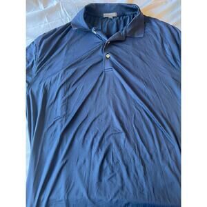 Peter Millar Polo Shirt Mens Large Blue Summer Comfort Golf *